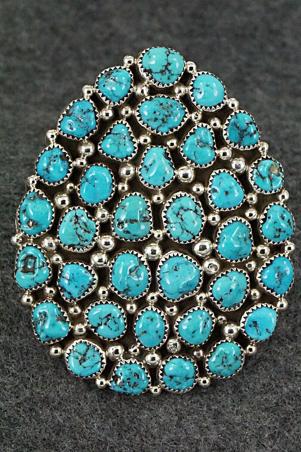 Turquoise and Sterling Silver Ring - Marlene Haley - Size 7 (adj.)