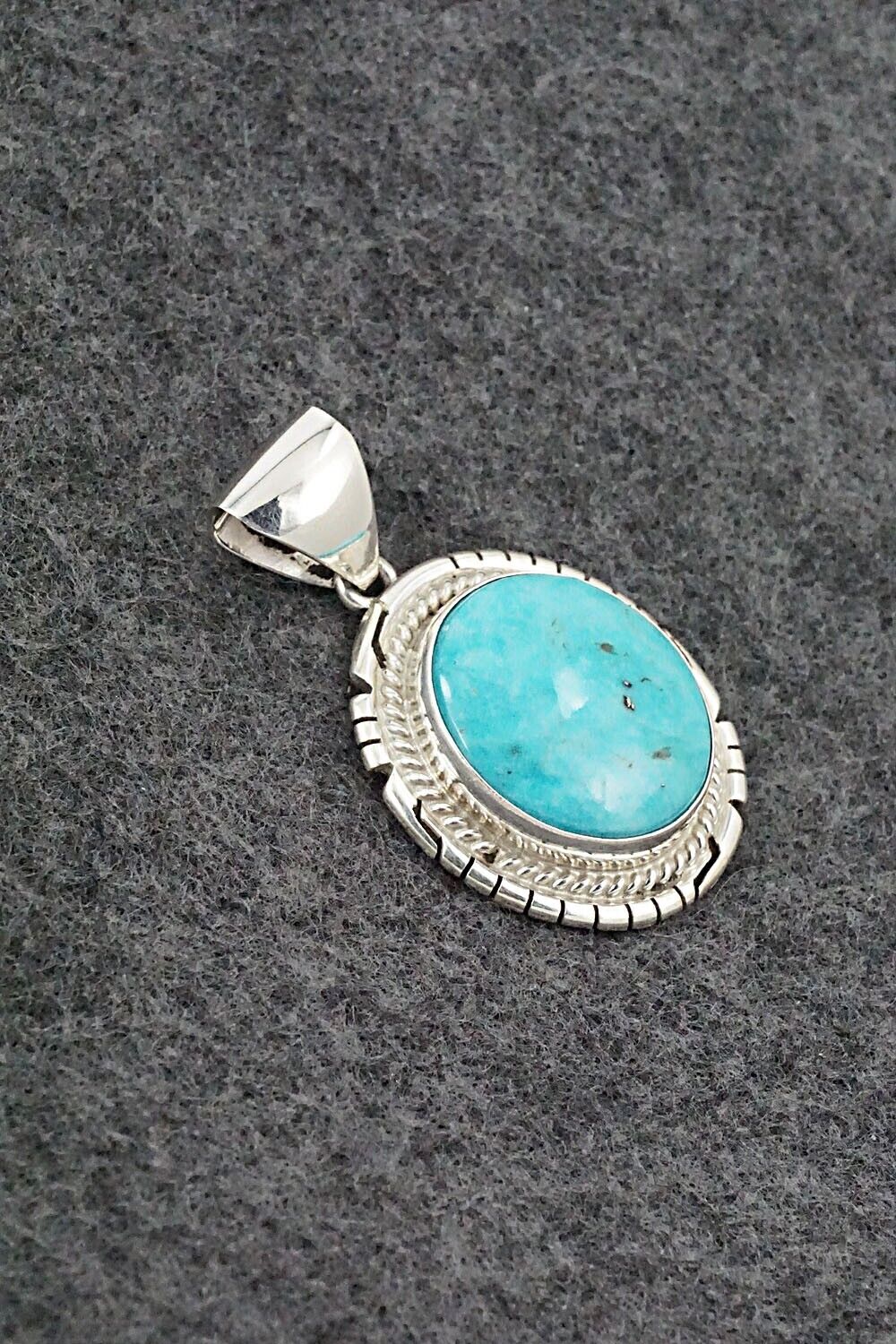 Turquoise & Sterling Silver Pendant - Peggy Skeets