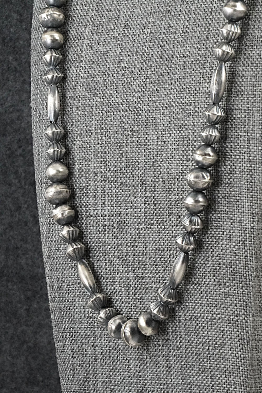 Sterling Silver Navajo Pearl Necklace 26" - Vintage
