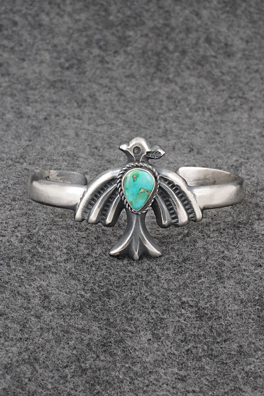 Turquoise & Sterling Silver Bracelet - Harrison Bitsue