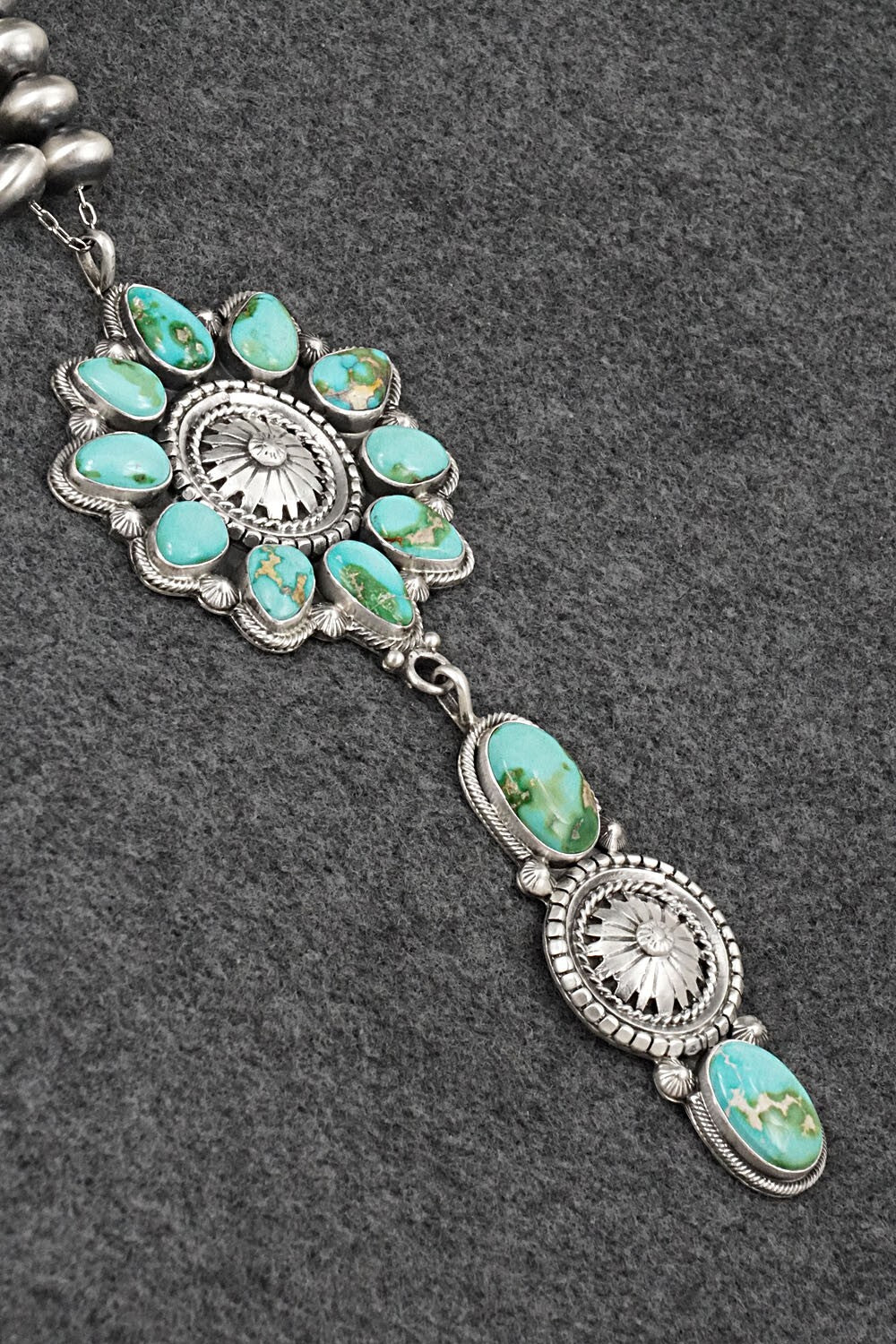 Turquoise & Sterling Silver Necklace - Tom Lewis