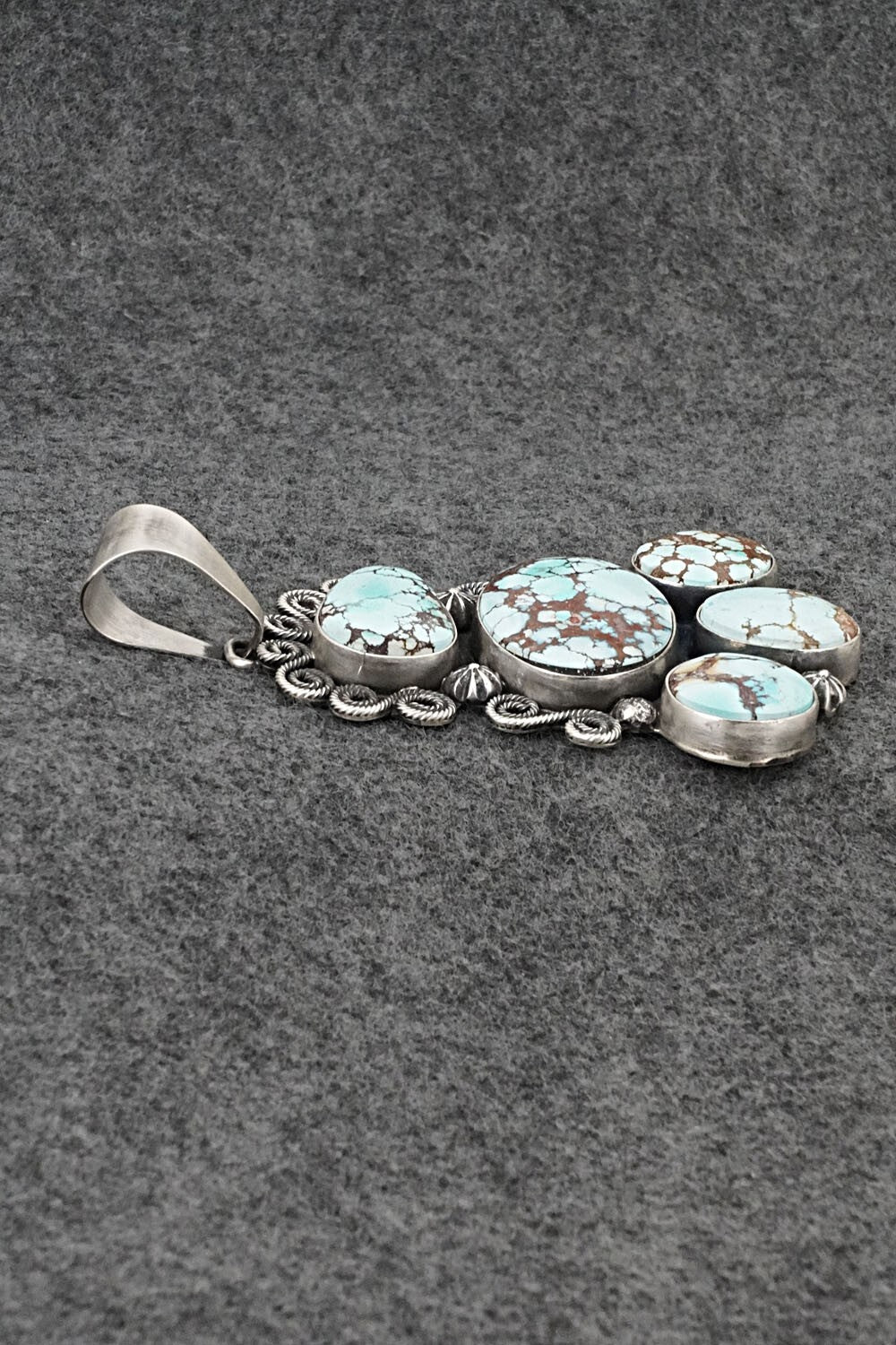 Turquoise & Sterling Silver Pendant, Ring & Earrings Set - Darrin Livingston