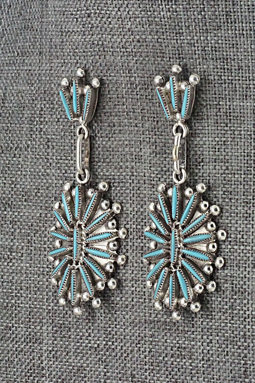 Turquoise & Sterling Silver Earrings - Lance & Cordelia Waatsa