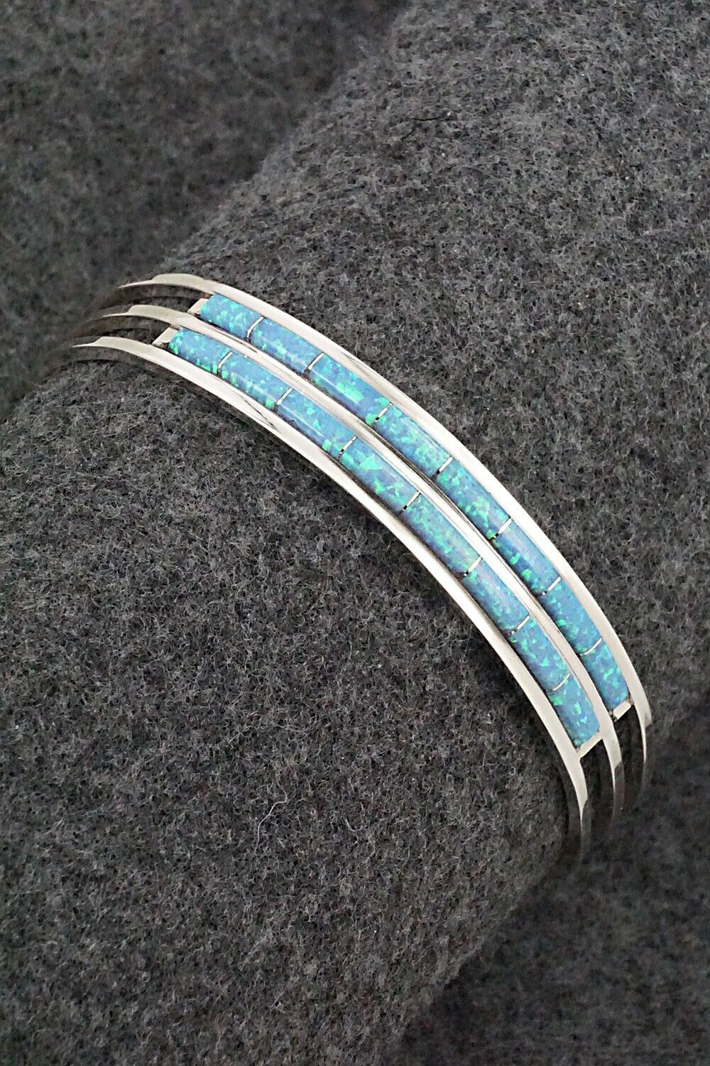 Opalite & Sterling Silver Inlay Bracelet - Anson Wallace