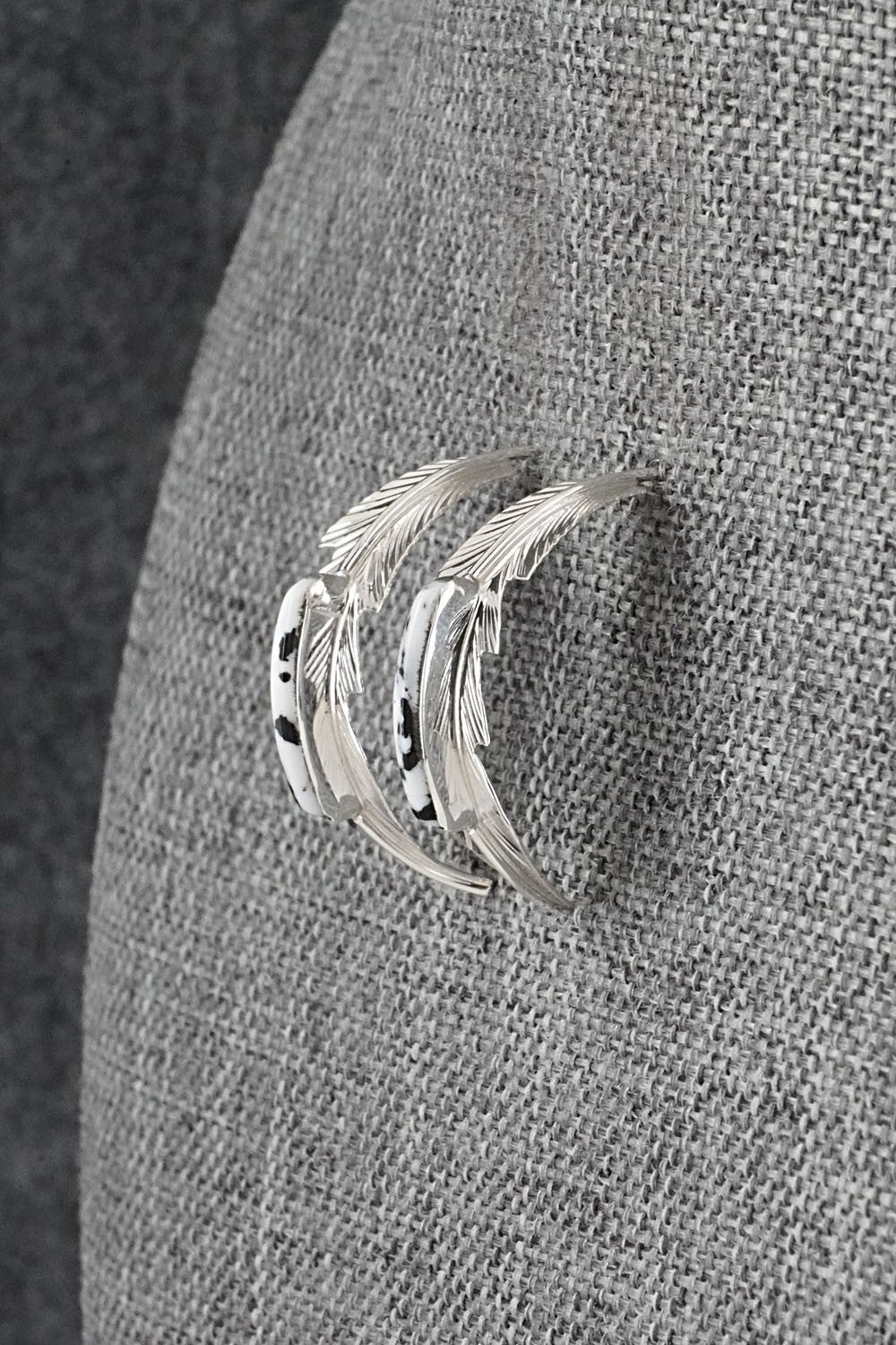 White Buffalo & Sterling Silver Earrings - Alan Barney