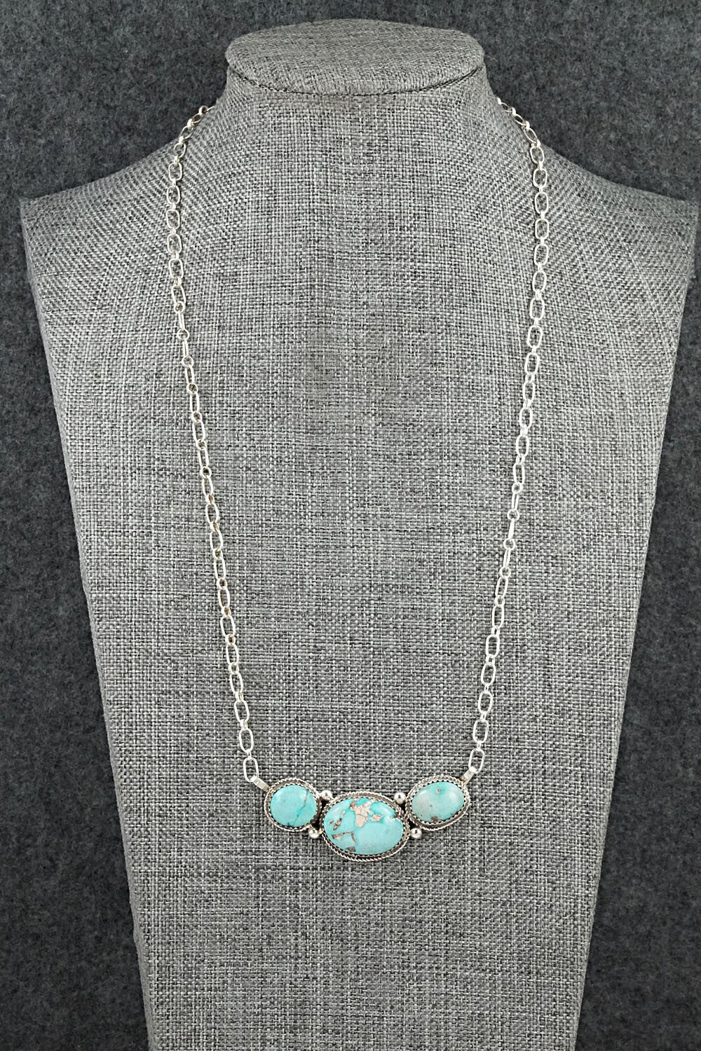 Turquoise & Sterling Silver Necklace - Ernest Hawthorne