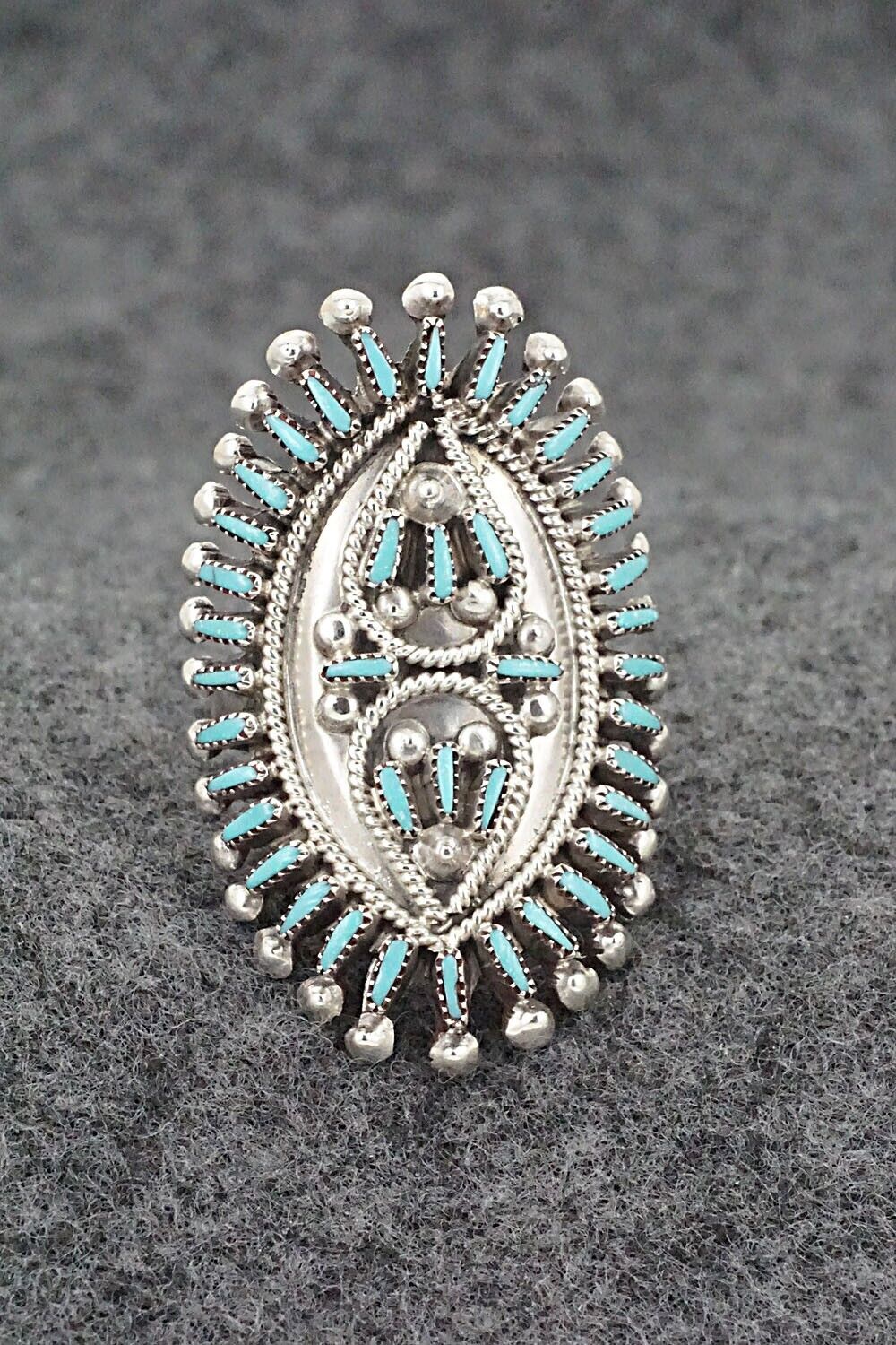 Turquoise & Sterling Silver Ring - Vincent Johnson - Size 8.5