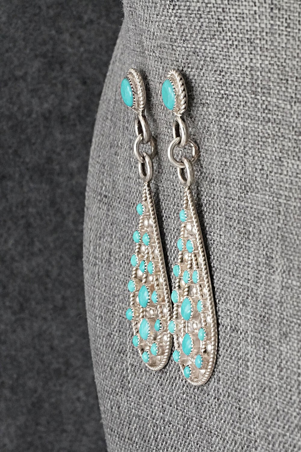 Turquoise & Sterling Silver Pendant and Earrings Set - Kenneth Hughte