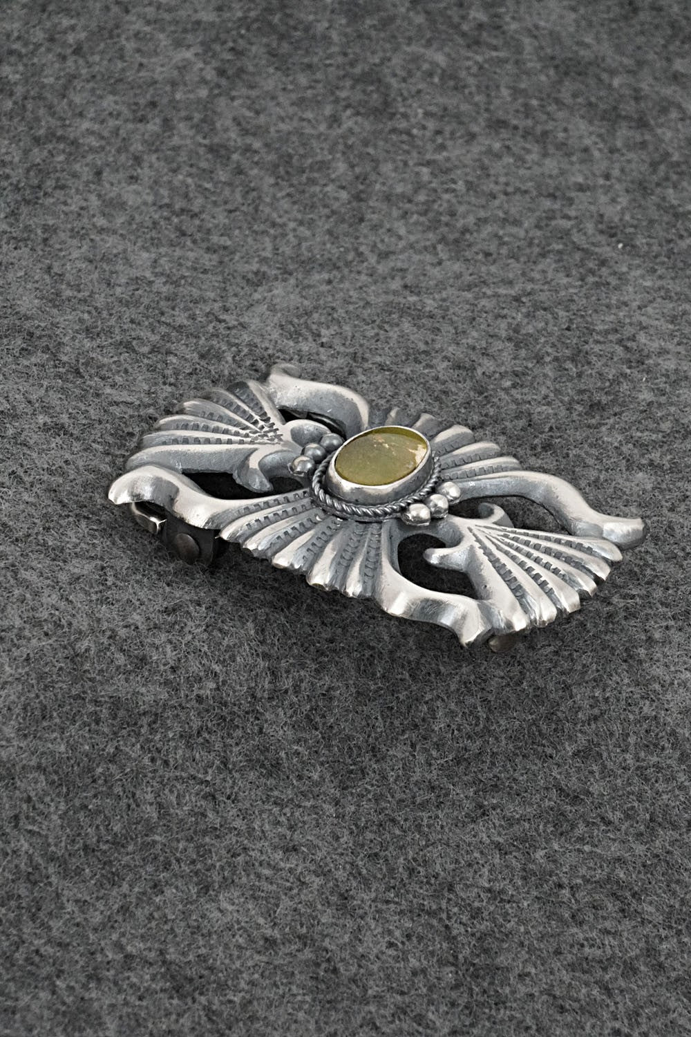 Turquoise & Sterling Silver Belt Buckle - Harrison Bitsue