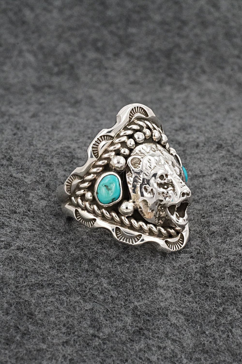 Turquoise & Sterling Silver Ring - Melvin Jones - Size 12