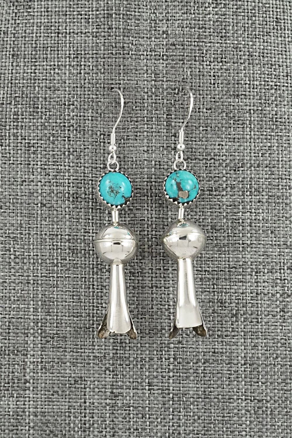 Turquoise & Sterling Silver Blossom Earrings - Emily Tsosie