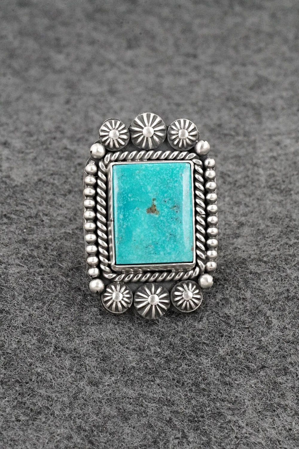 Turquoise & Sterling Silver Ring - Michael Calladitto - Size 8.5