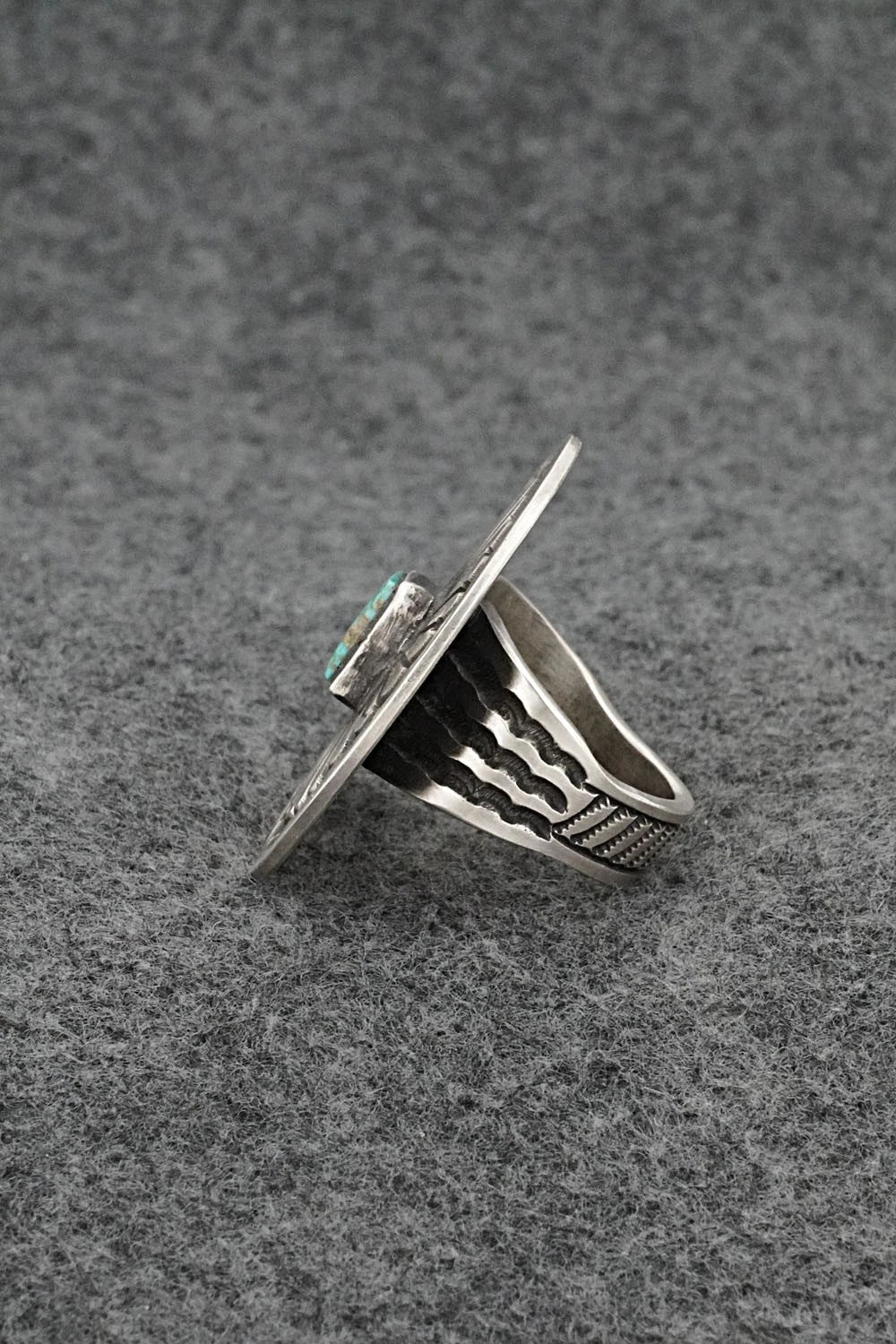 Turquoise & Sterling Silver Ring - Calvin Martinez - Size 8