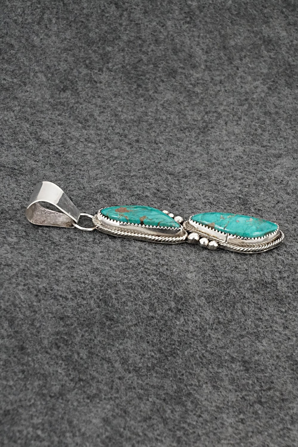 Turquoise & Sterling Silver Pendant - Eunise Wilson