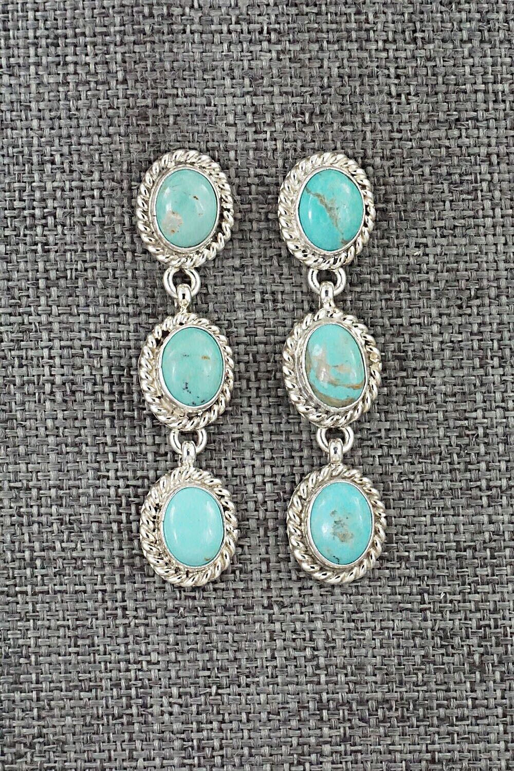 Turquoise and Sterling Silver Earrings - Peggy Skeets