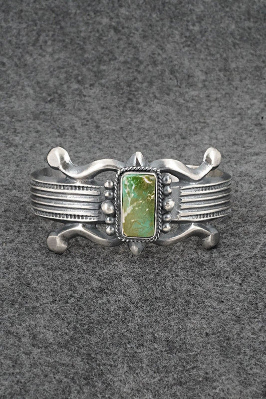 Turquoise & Sterling Silver Bracelet - Harrison Bitsue