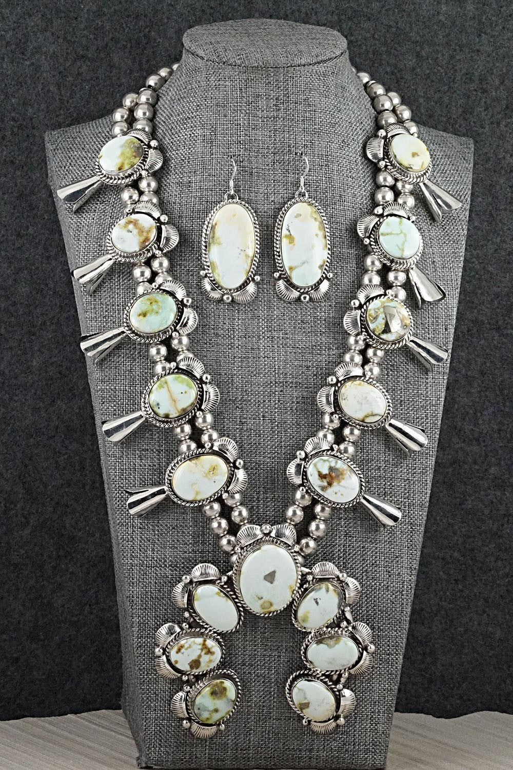 Variscite & Sterling Silver Squash Blossom Set - Vernon Johnson
