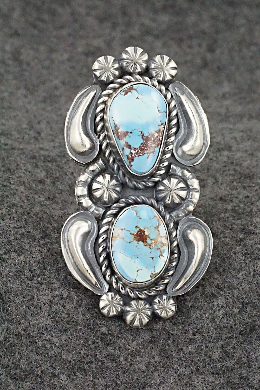 Turquoise & Sterling Silver Ring - Jeff James - Size 8