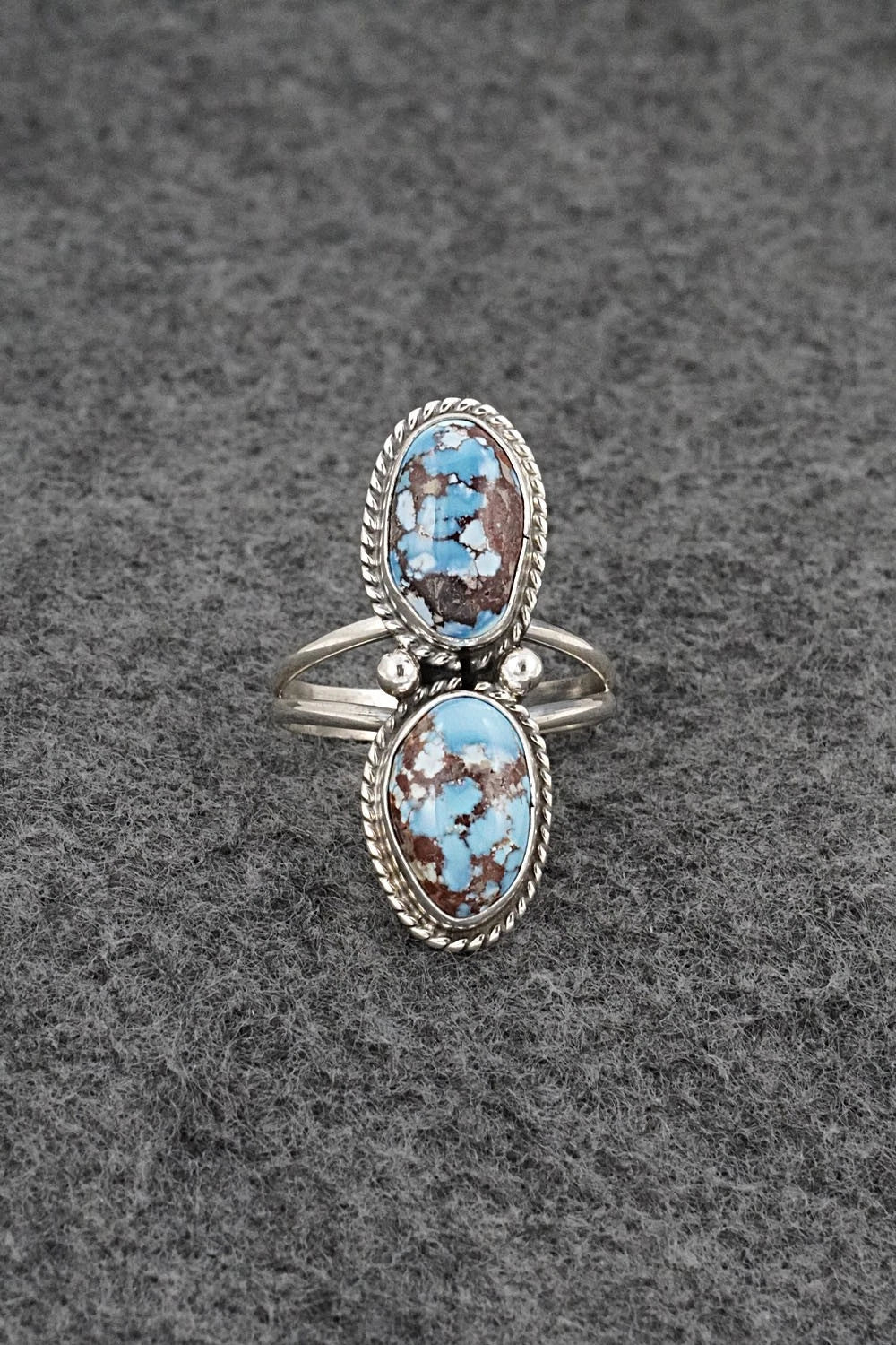 Turquoise & Sterling Silver Ring - Eugene Gruber - Size 9