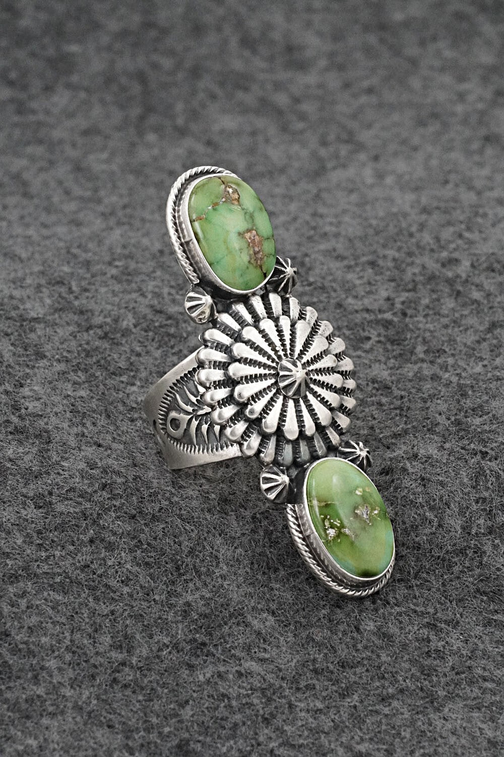Turquoise & Sterling Silver Ring - Samuel Yellowhair - Size 7.5