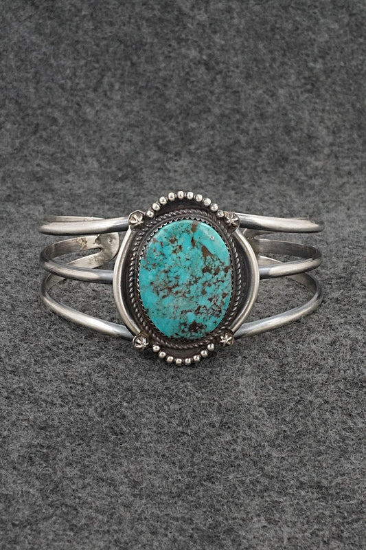 Turquoise & Sterling Silver Bracelet - Leslie Nez