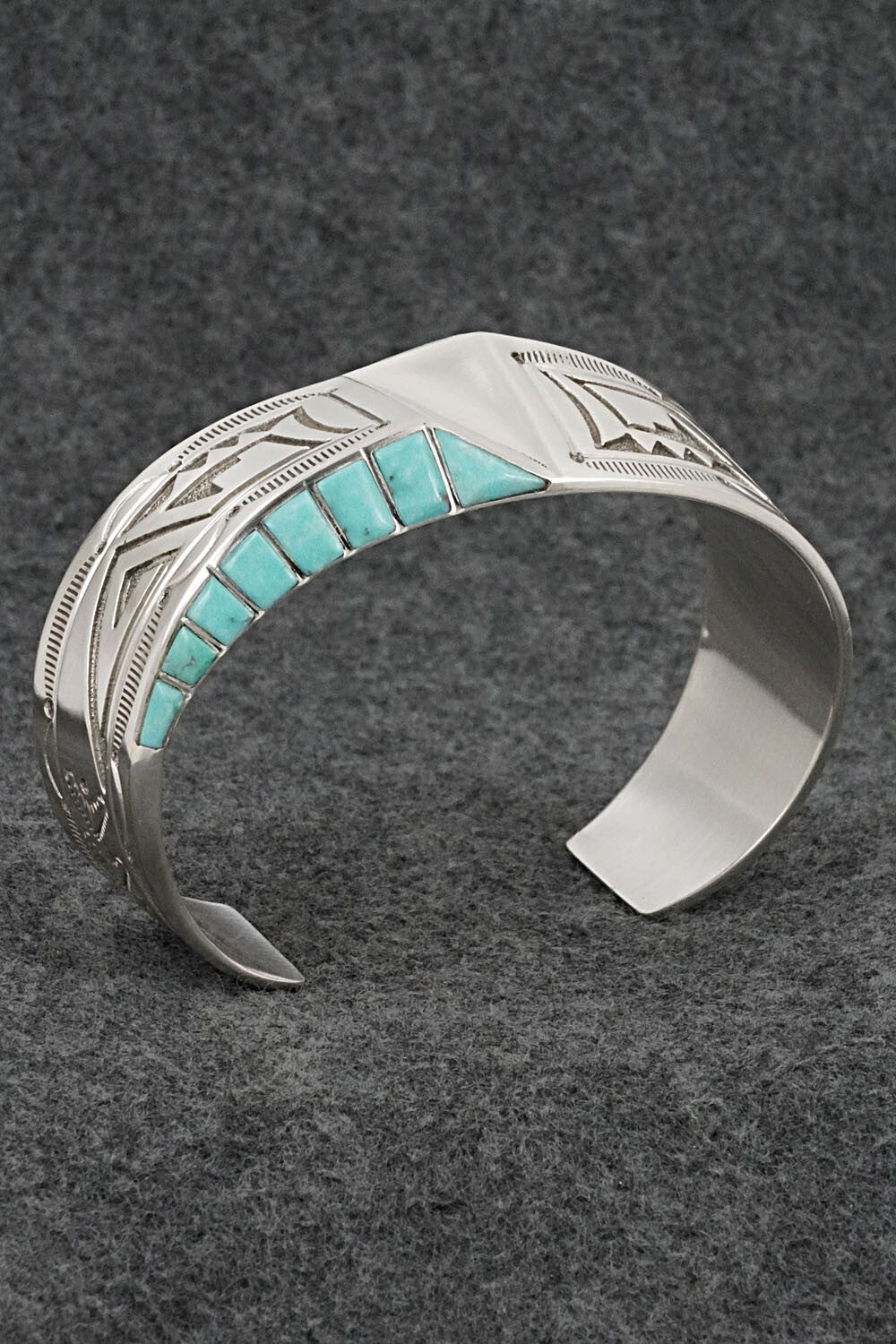 Turquoise & Sterling Silver Bracelet - Leonard Jim