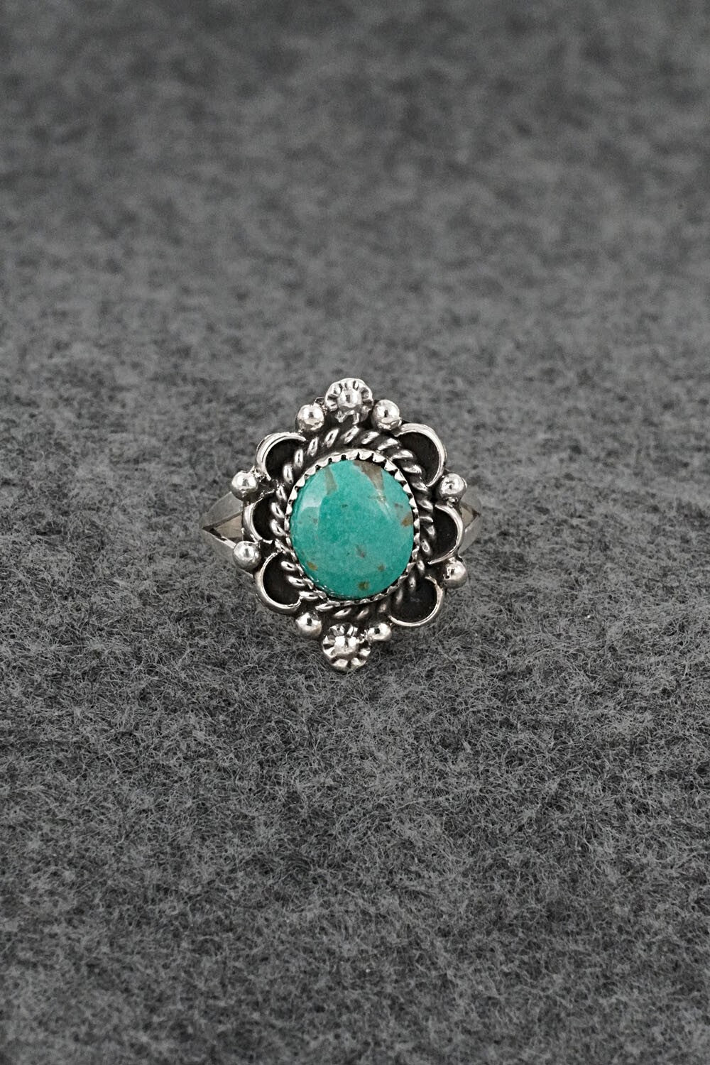 Turquoise & Sterling Silver Ring - Frieda Martinez - Size 8