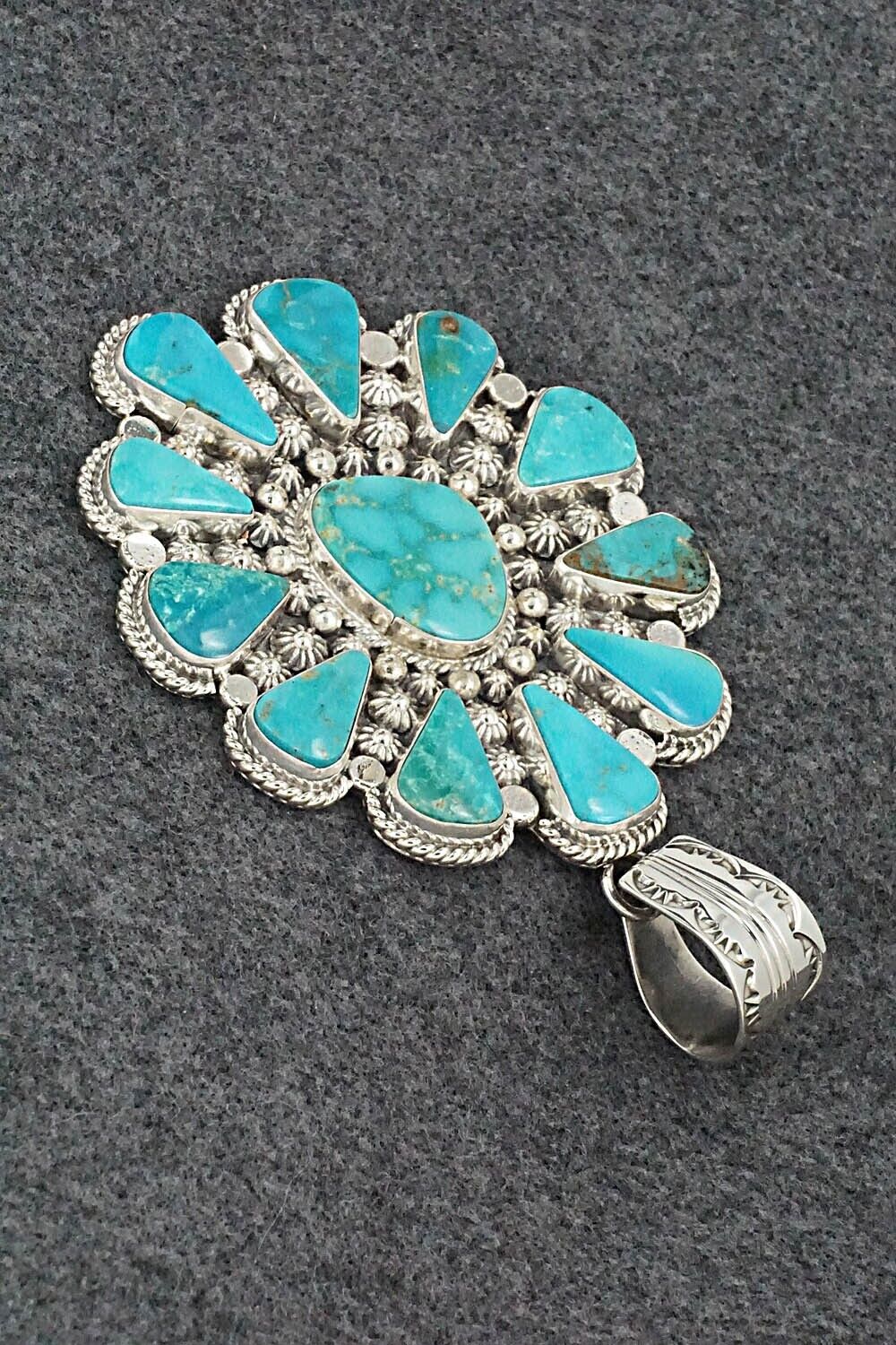 Turquoise & Sterling Silver Pendant - Lucinda Linkin