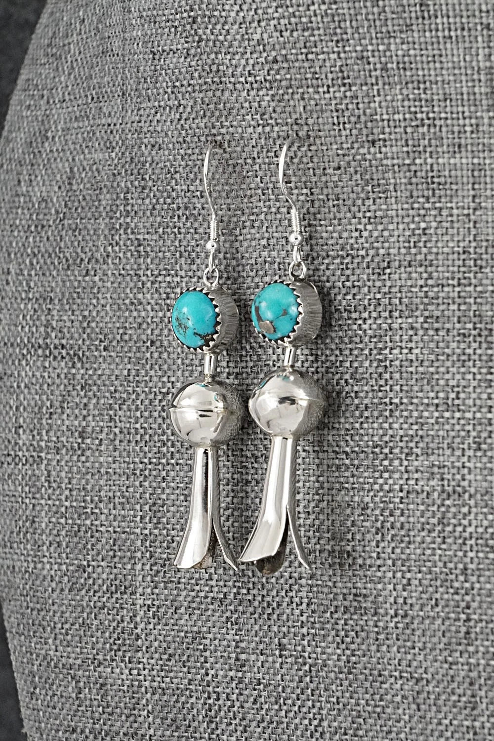 Turquoise & Sterling Silver Blossom Earrings - Emily Tsosie