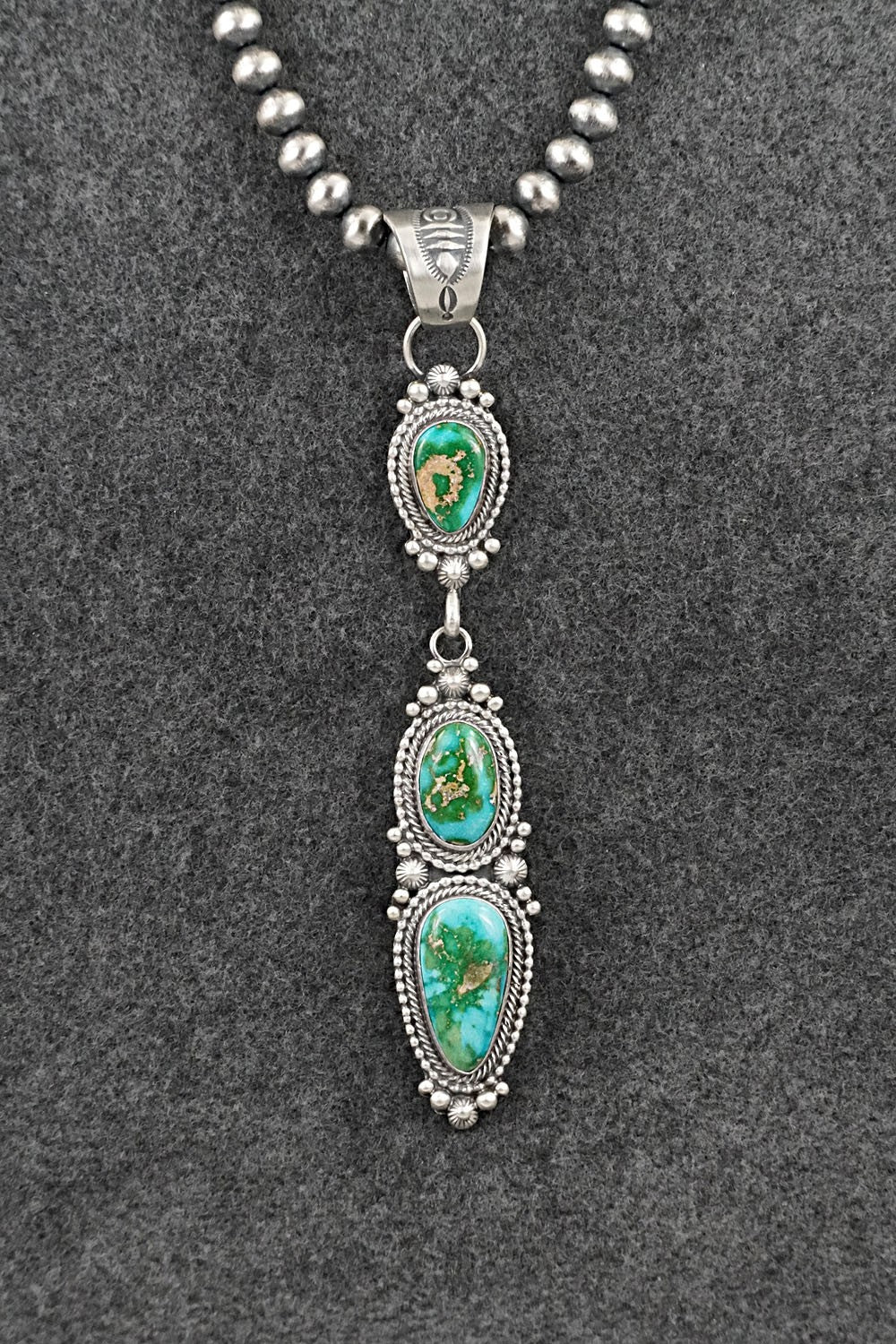 Turquoise & Sterling Silver Necklace - Tom Lewis