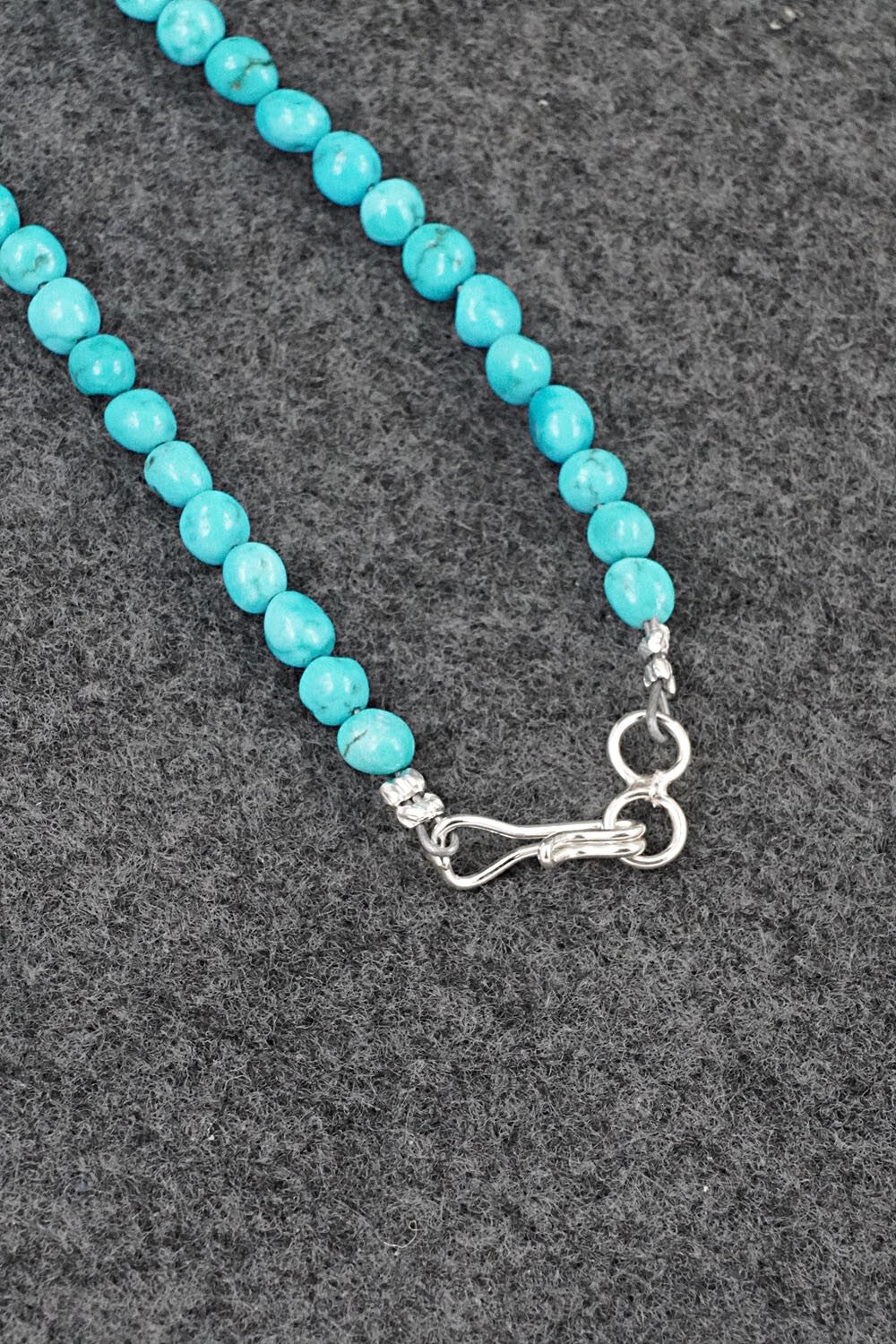 Turquoise & Sterling Silver Necklace 16" - Helen Tsosie