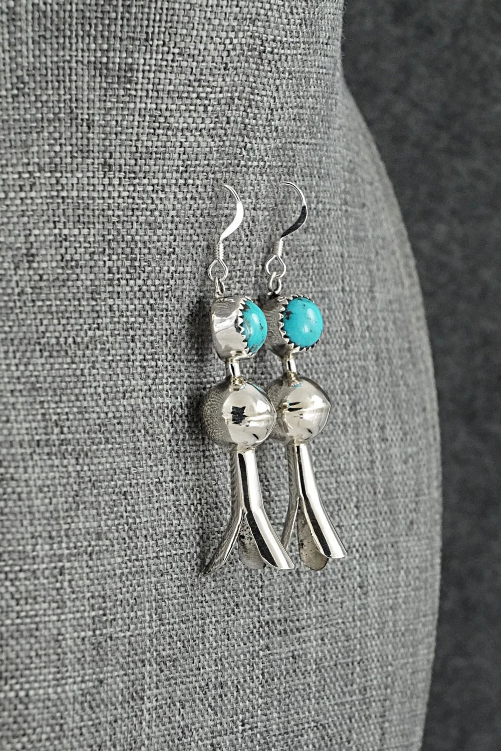 Turquoise & Sterling Silver Blossom Earrings - Emily Tsosie