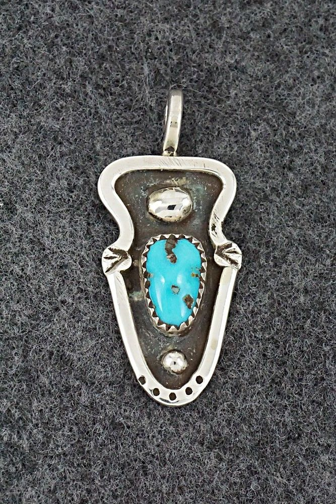 Turquoise & Sterling Silver Pendant - Priscilla Reeder