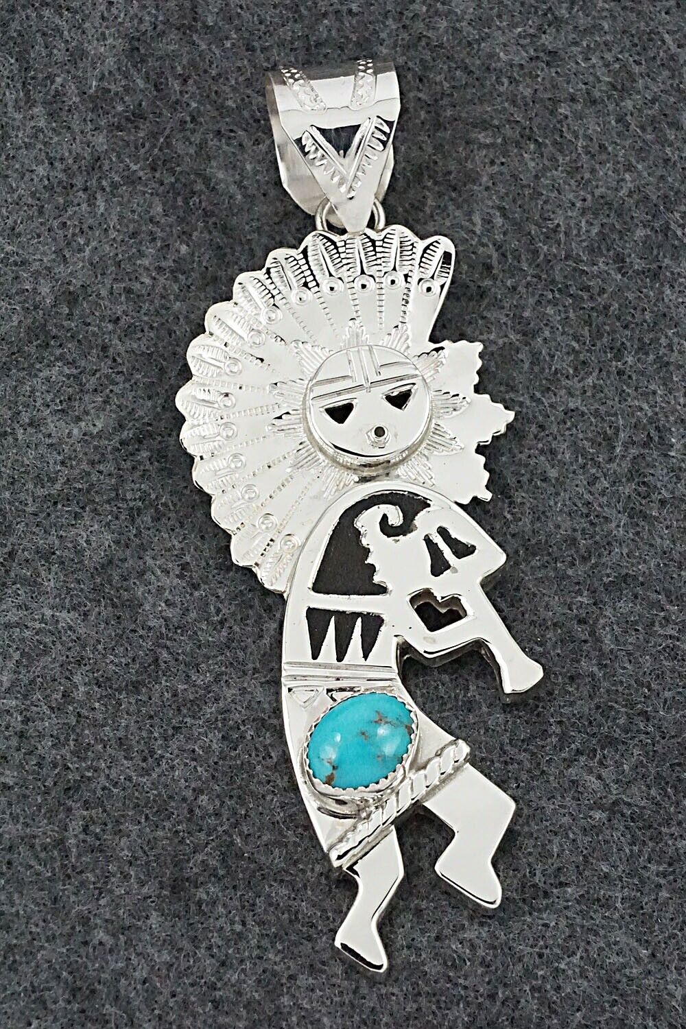 Turquoise & Sterling Silver Pendant - Alanzo Mariano