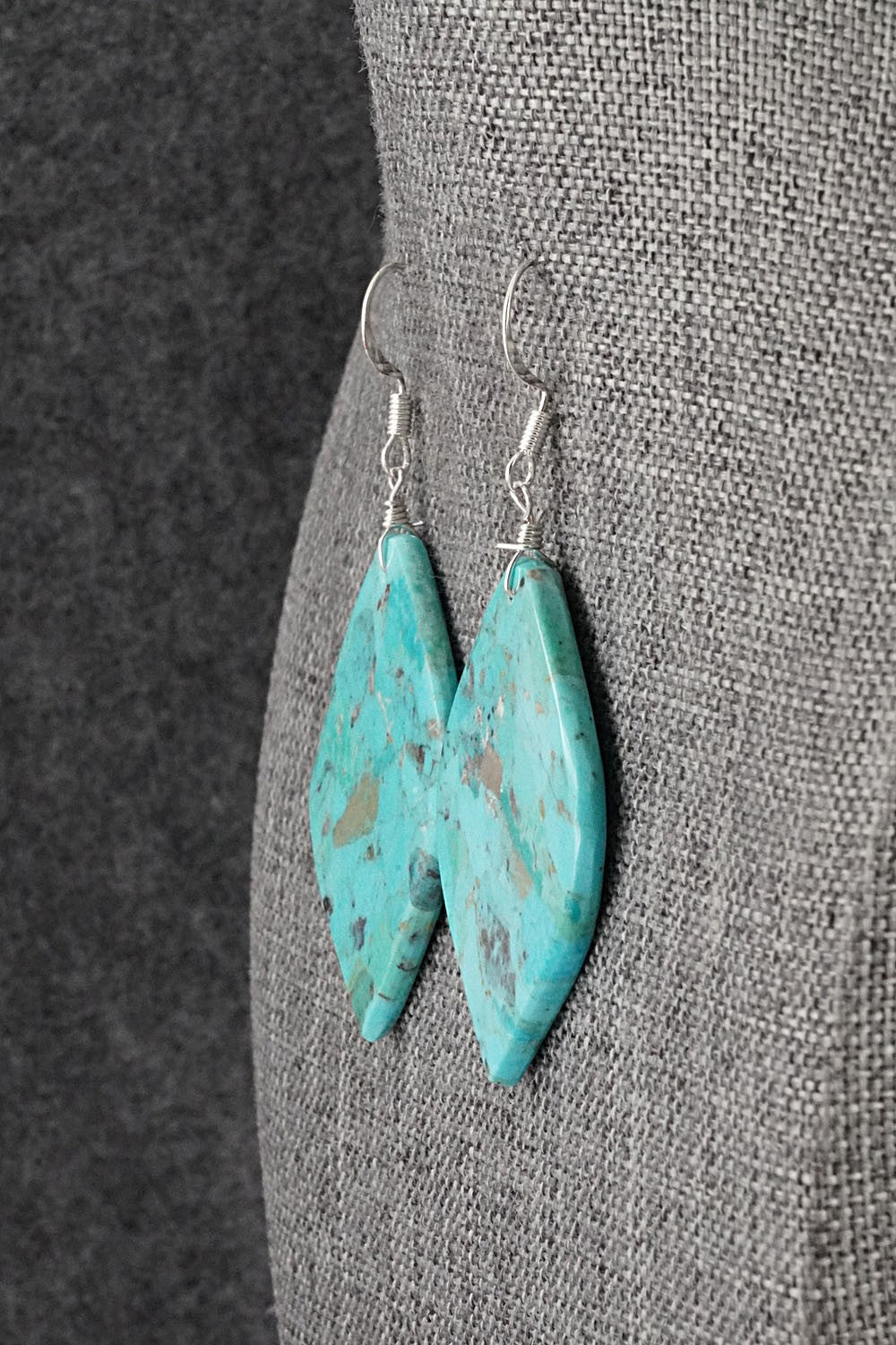 Turquoise & Sterling Silver Earrings - Lupe Lovato