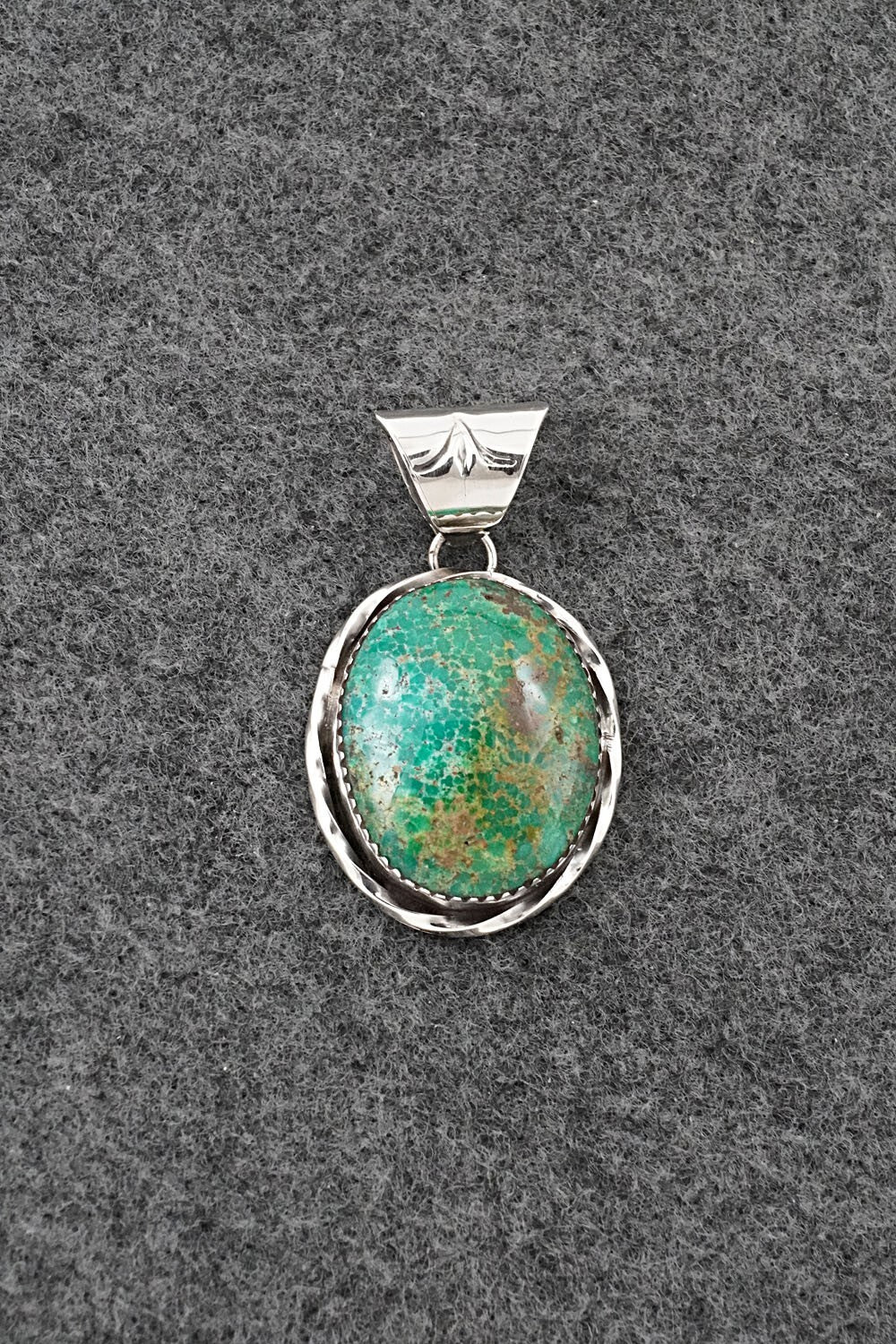 Turquoise & Sterling Silver Pendant - Ernest Hawthorne