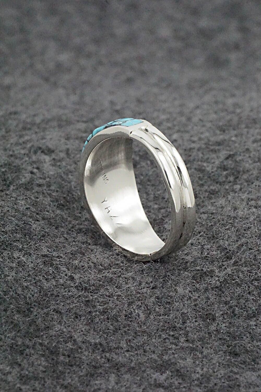 Turquoise & Sterling Silver Ring - Edison Yazzie - Size 10