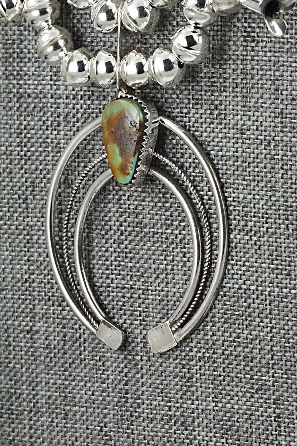 Turquoise & Sterling Silver Squash Blossom Set - Phil Garcia