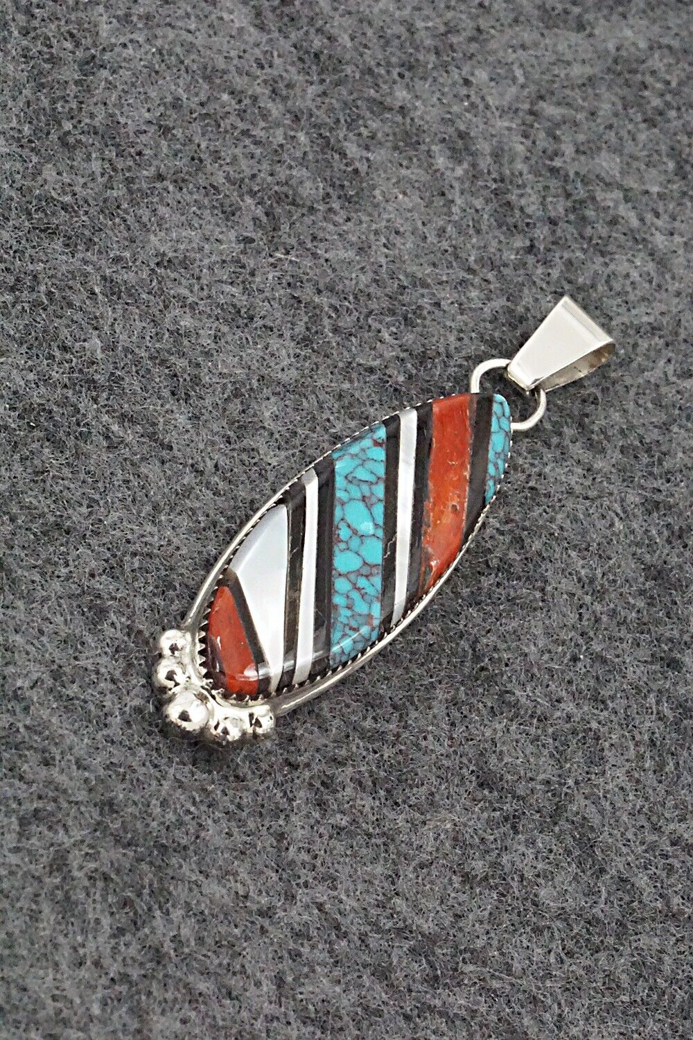 Multi-Stone & Sterling Silver Inlay Pendant - Wayne Haloo