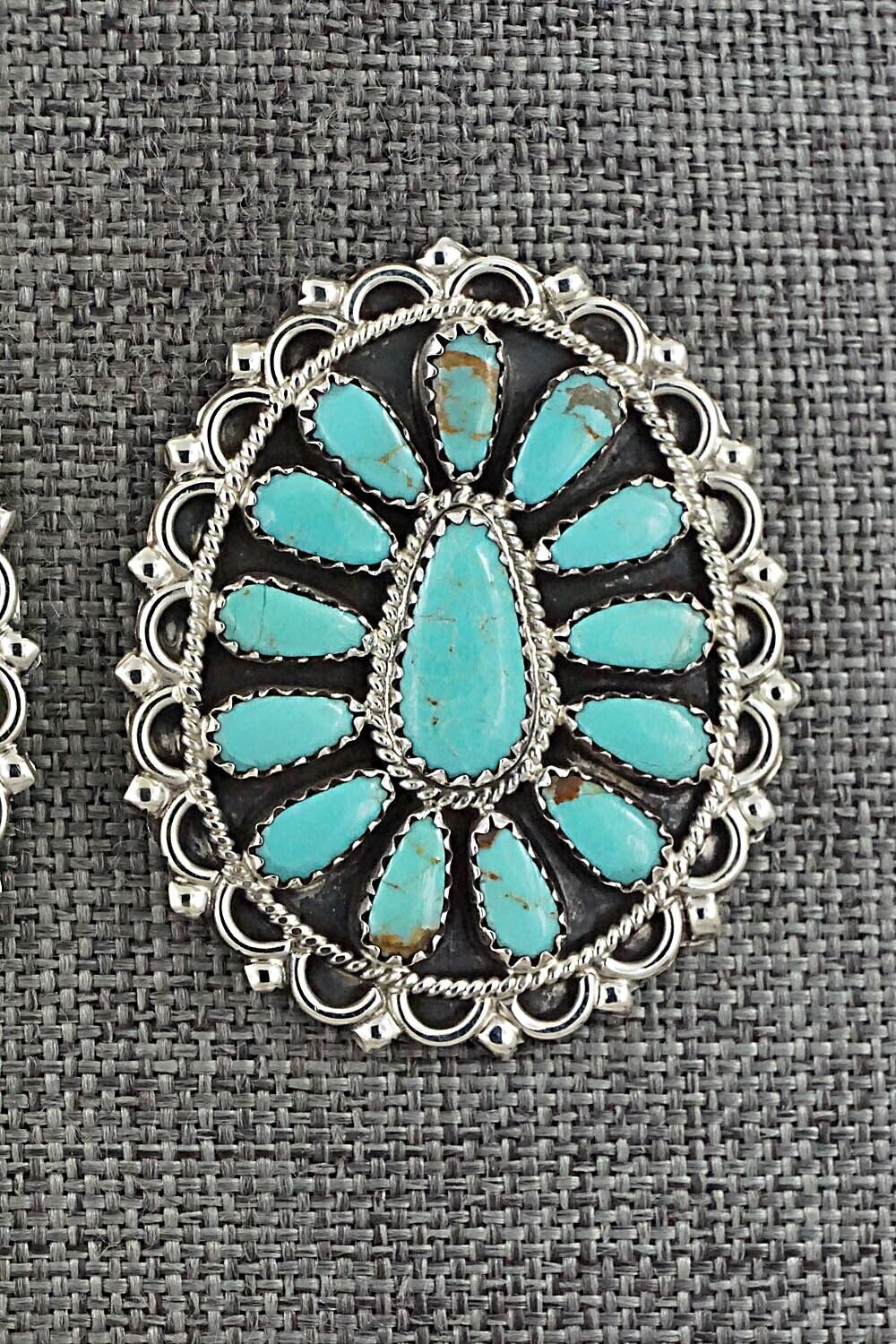 Turquoise and Sterling Silver Earrings - Zeita Begay