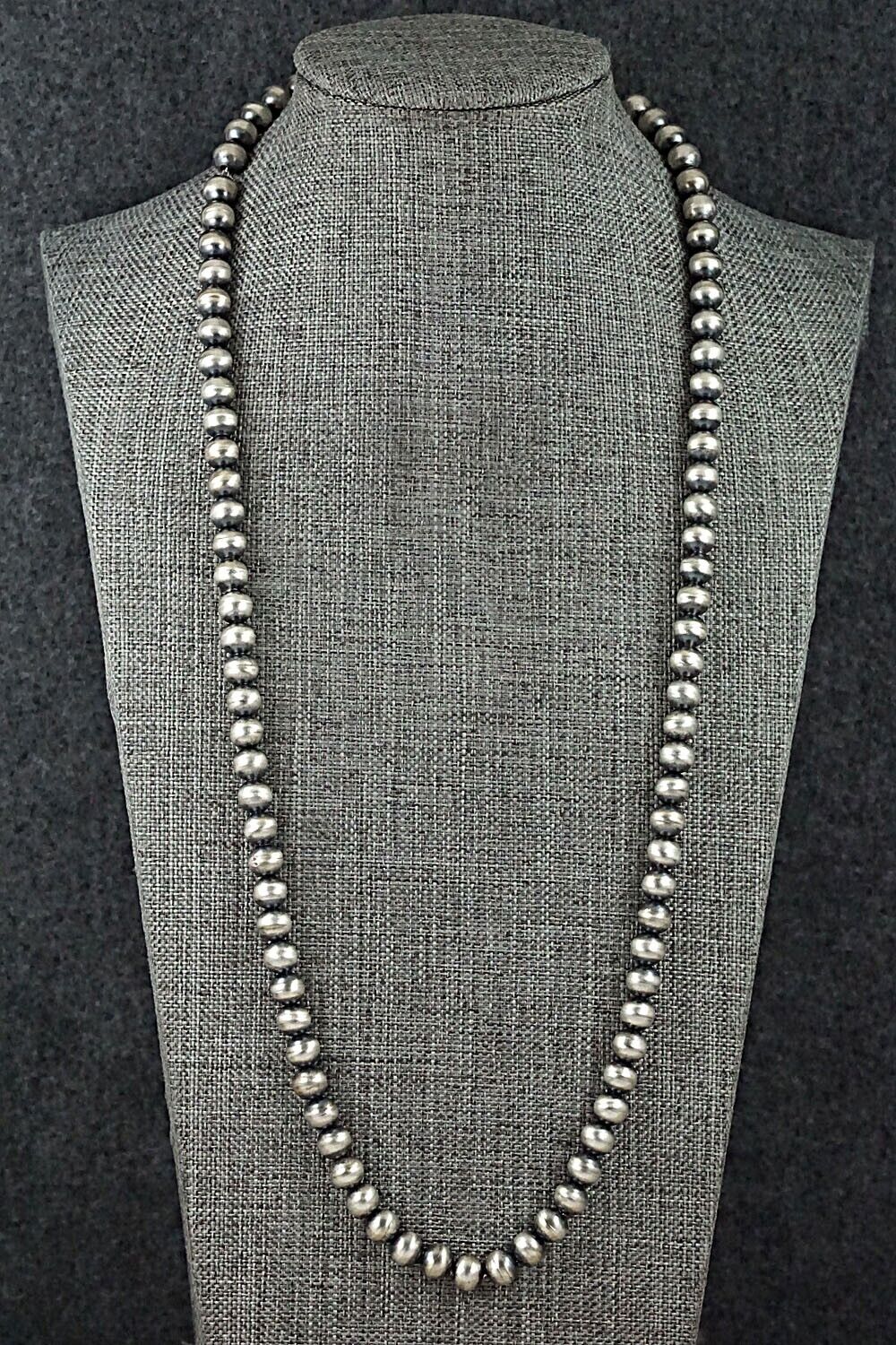 Sterling Silver Navajo Pearl Necklace 26" - Dorinda Mariano