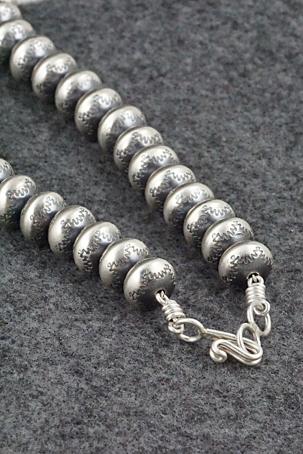Sterling Silver Navajo Pearl Necklace 20" - Dorinda Mariano