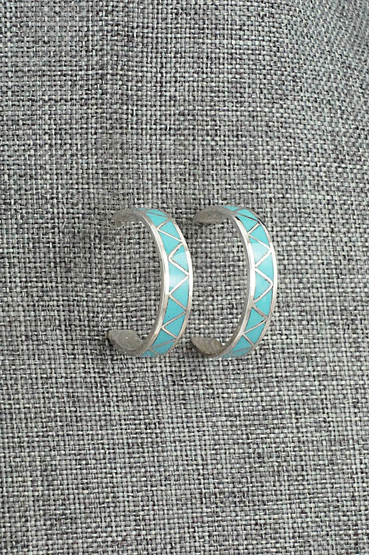 Turquoise & Sterling Silver Earrings - Claudine Haloo