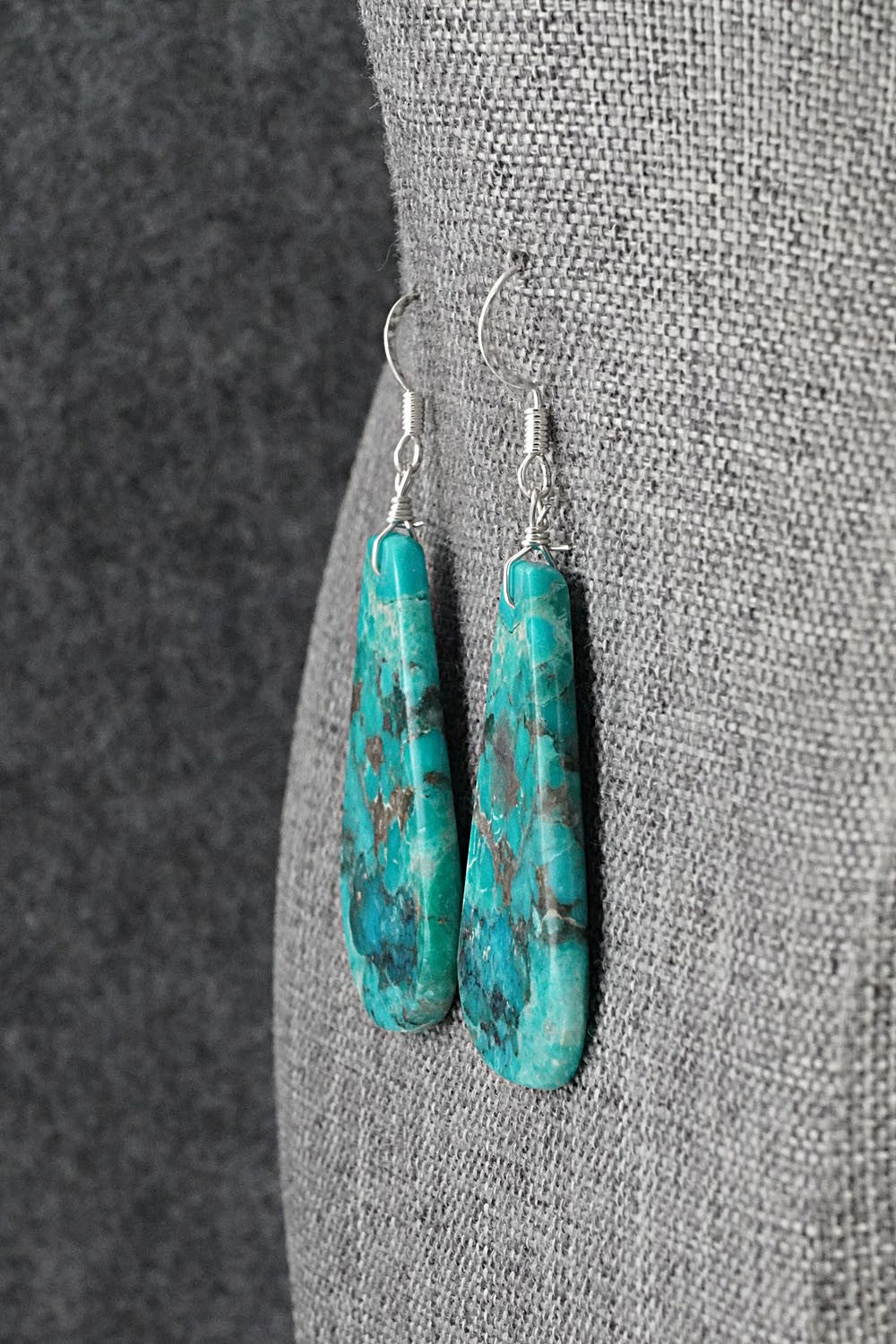 Turquoise & Sterling Silver Earrings - Lupe Lovato