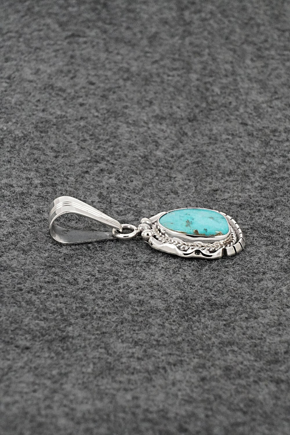 Turquoise & Sterling Silver Pendant - Samuel Yellowhair