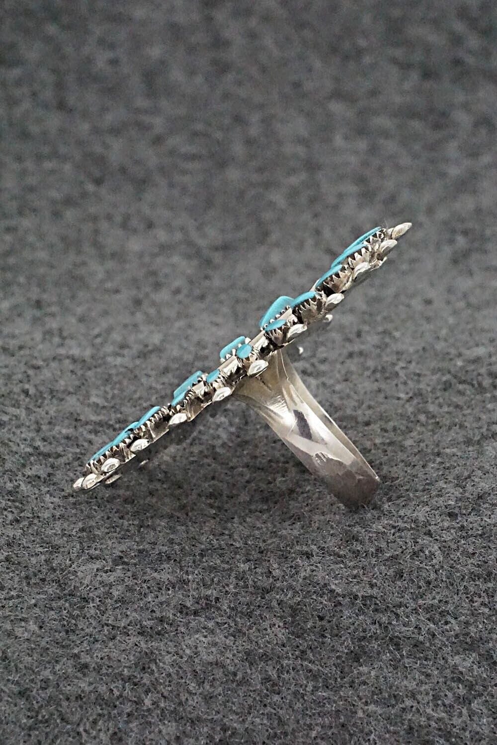 Turquoise & Sterling Silver Ring - Evonne Hustito - Size 7.5