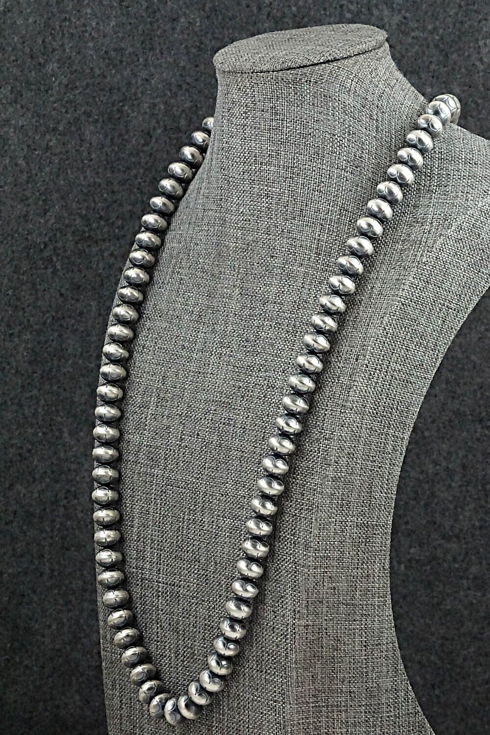 Sterling Silver Navajo Pearl Necklace 26" - Bryannen Halwood