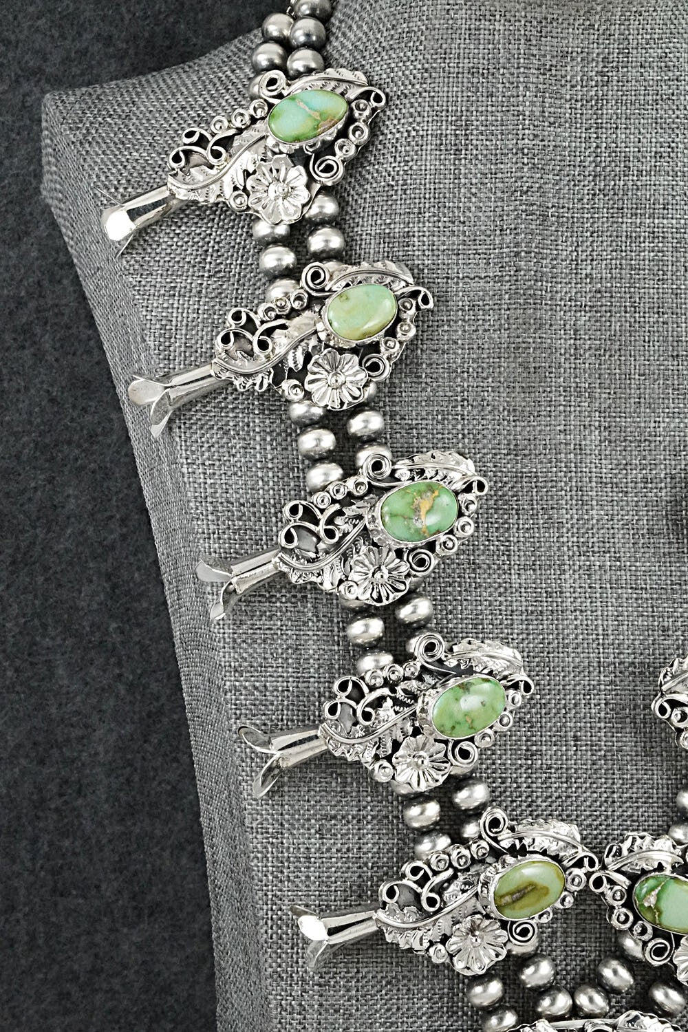 Turquoise & Sterling Silver Squash Blossom Set - Harry B. Yazzie