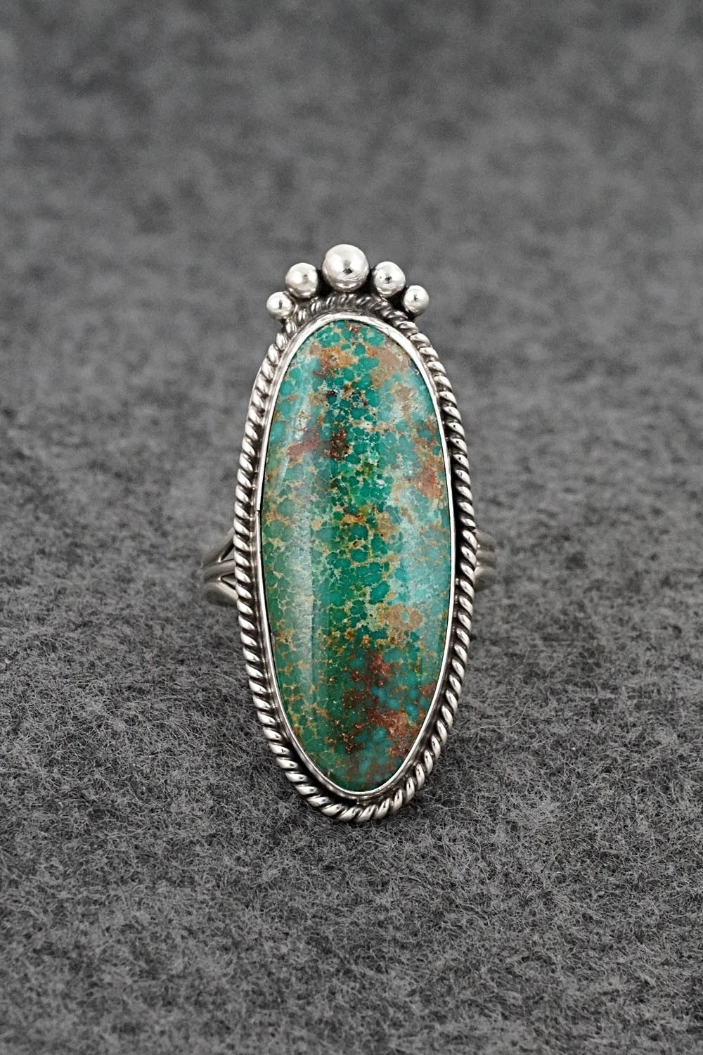 Turquoise & Sterling Silver Ring - Eugene Gruber - Size 10