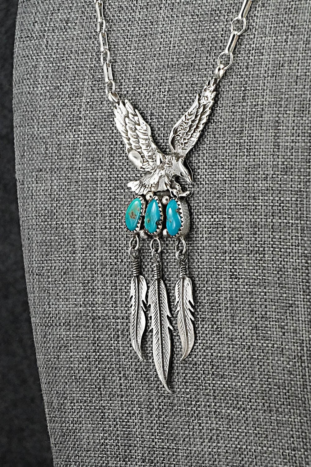 Turquoise & Sterling Silver Necklace - Henry Attakai